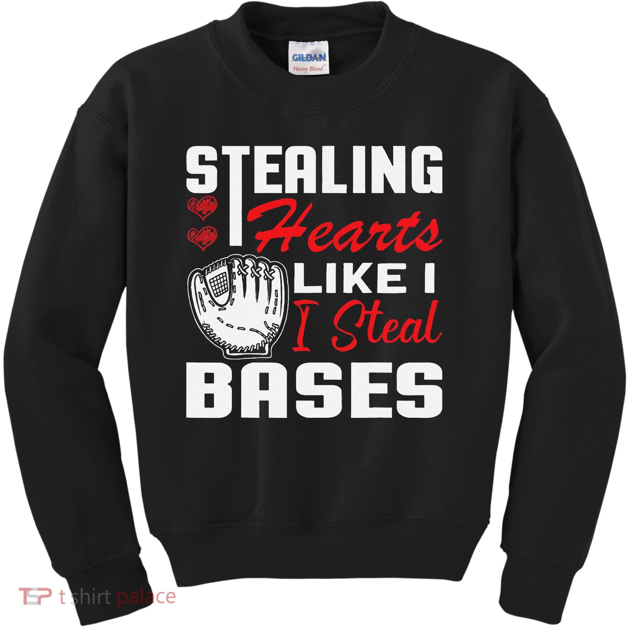Stealing Hearts Like I Steal Bases Baseball Valentine's Day Kids Sweatshirt