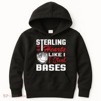 Stealing Hearts Like I Steal Bases Baseball Valentine's Day Kids Hoodie thumb 0
