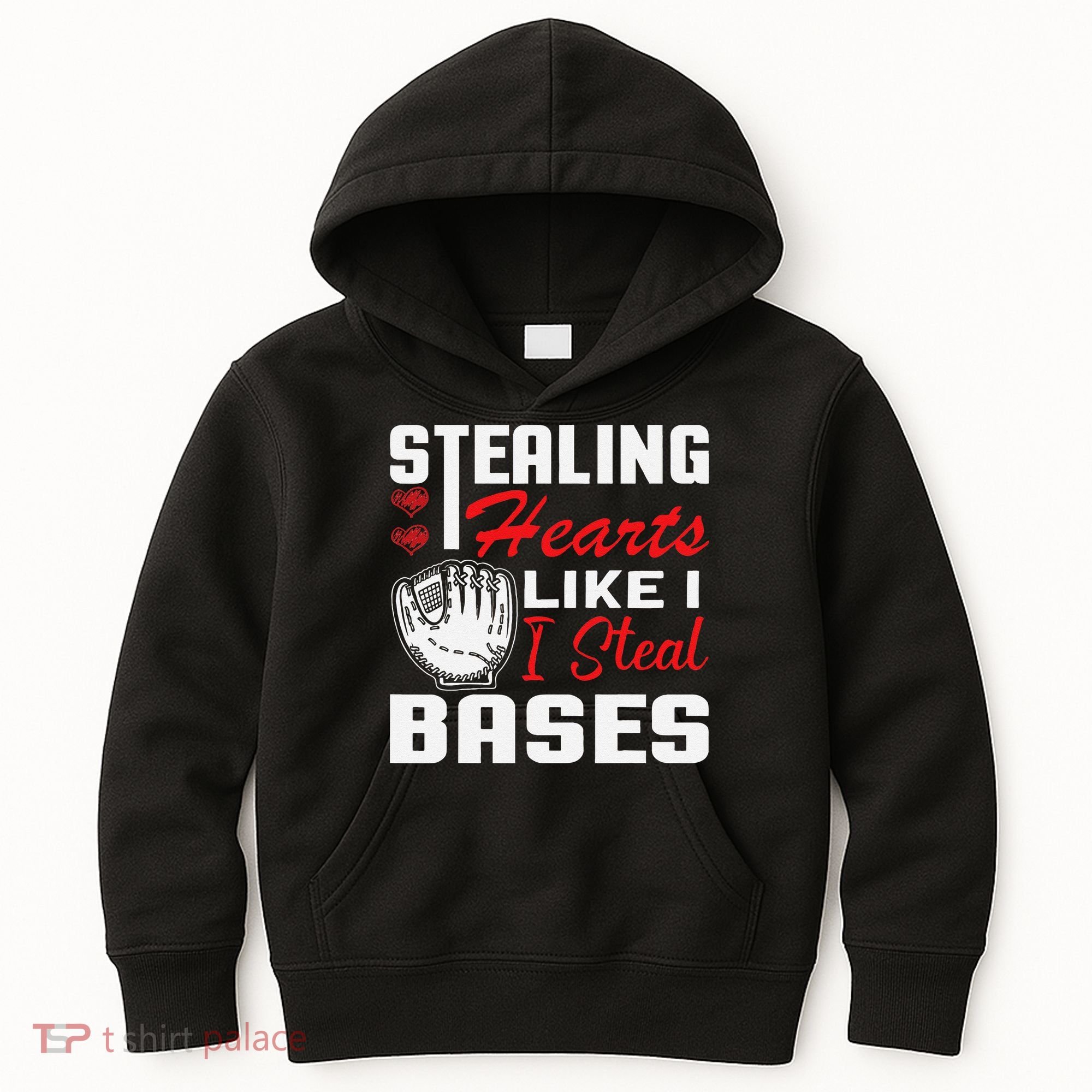 Stealing Hearts Like I Steal Bases Baseball Valentine's Day Kids Hoodie