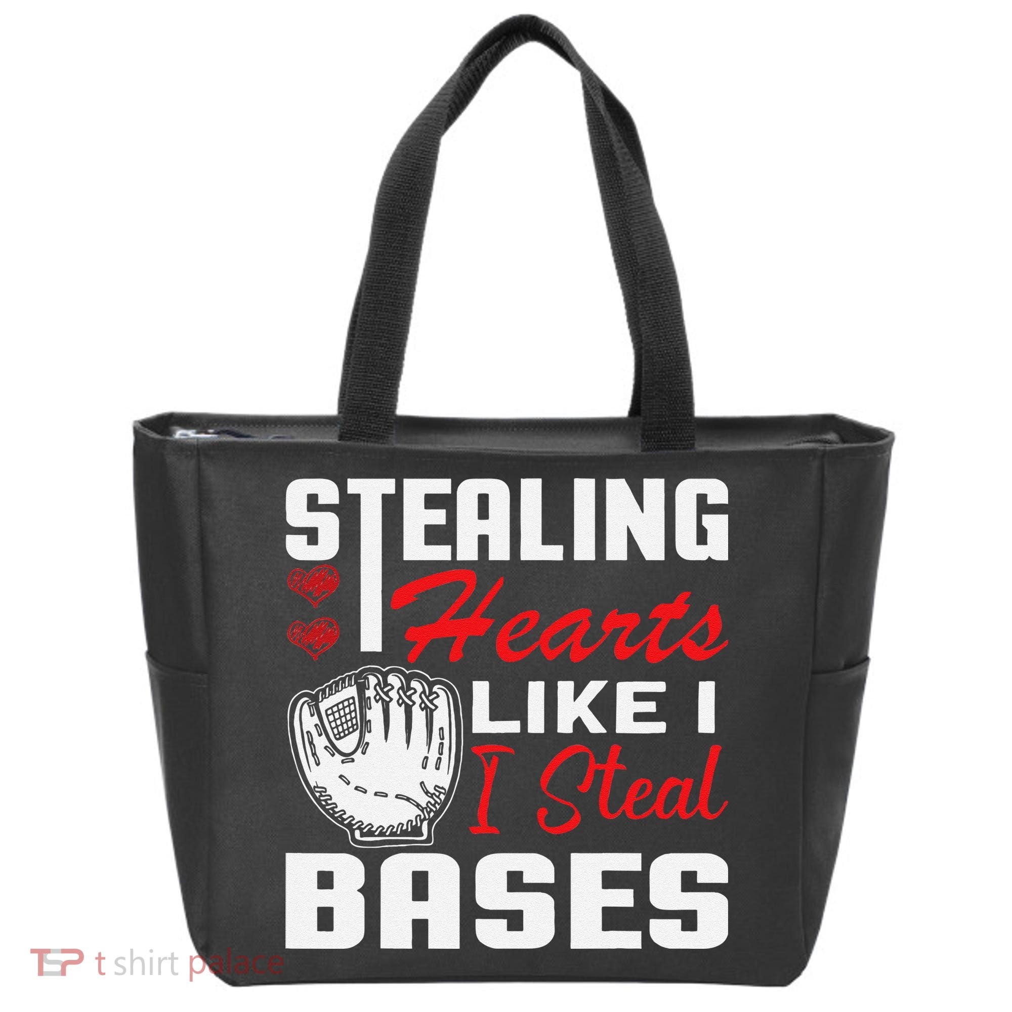Stealing Hearts Like I Steal Bases Baseball Valentine's Day Tote Bag