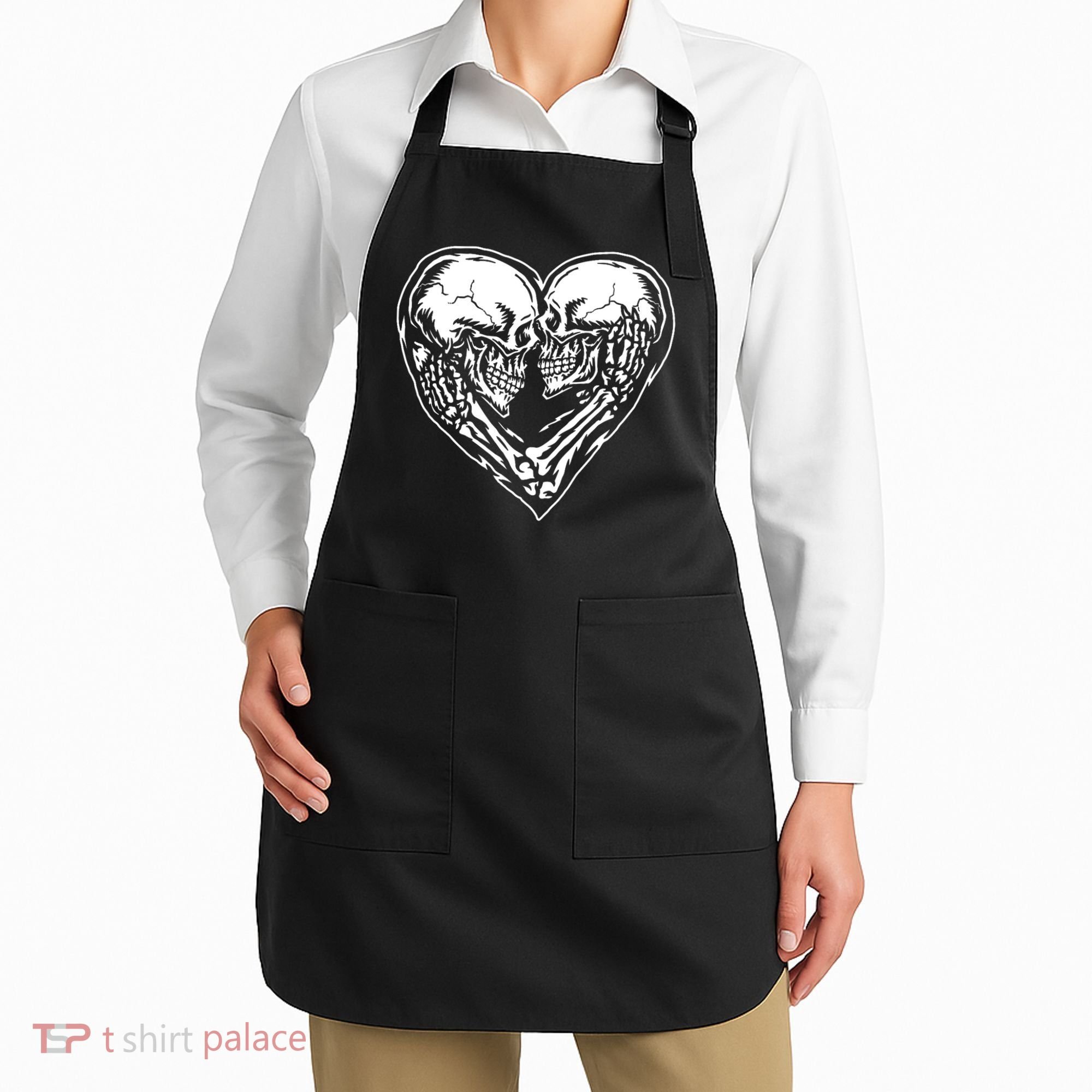 Skull Heart Love Apron
