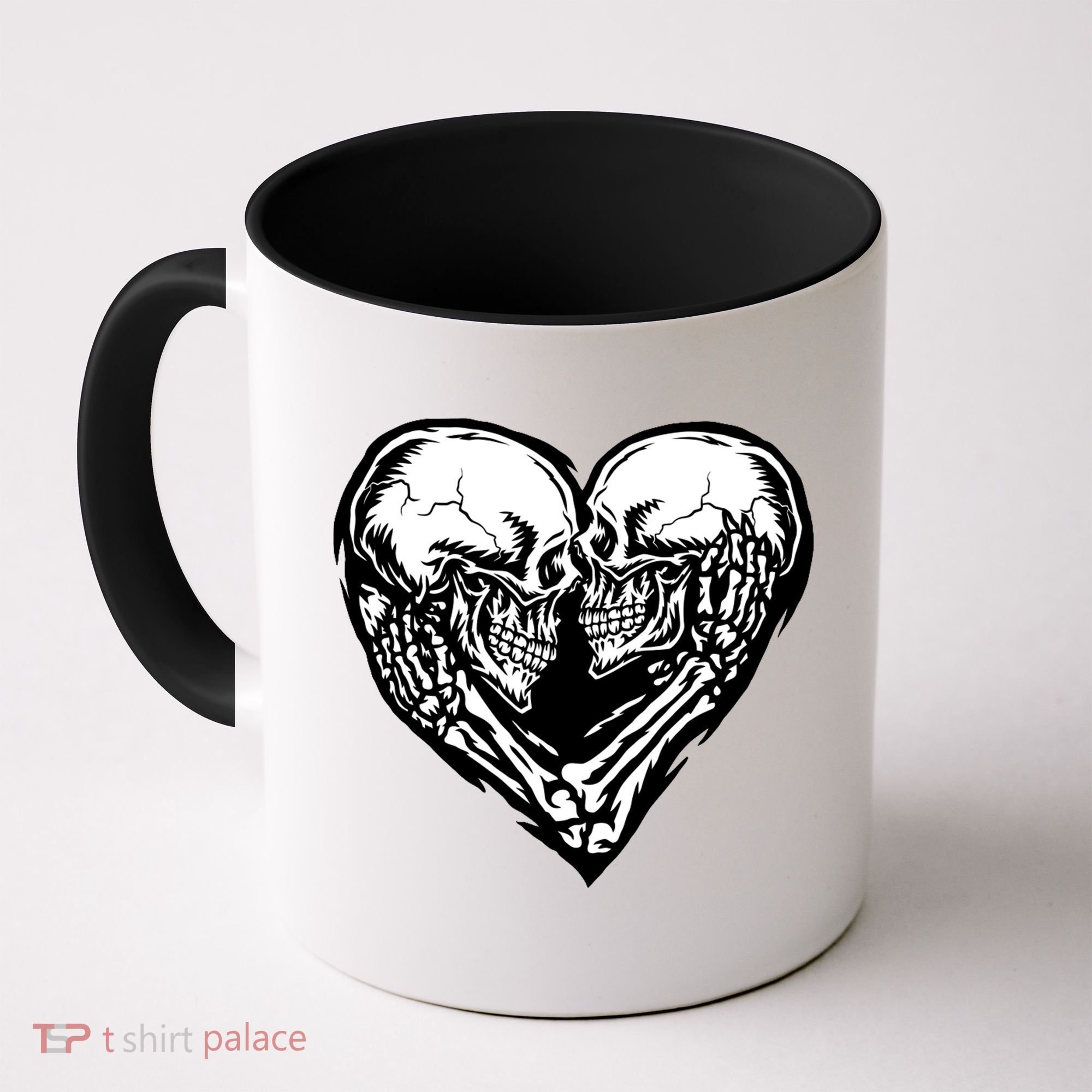Skull Heart Love Coffee Mug