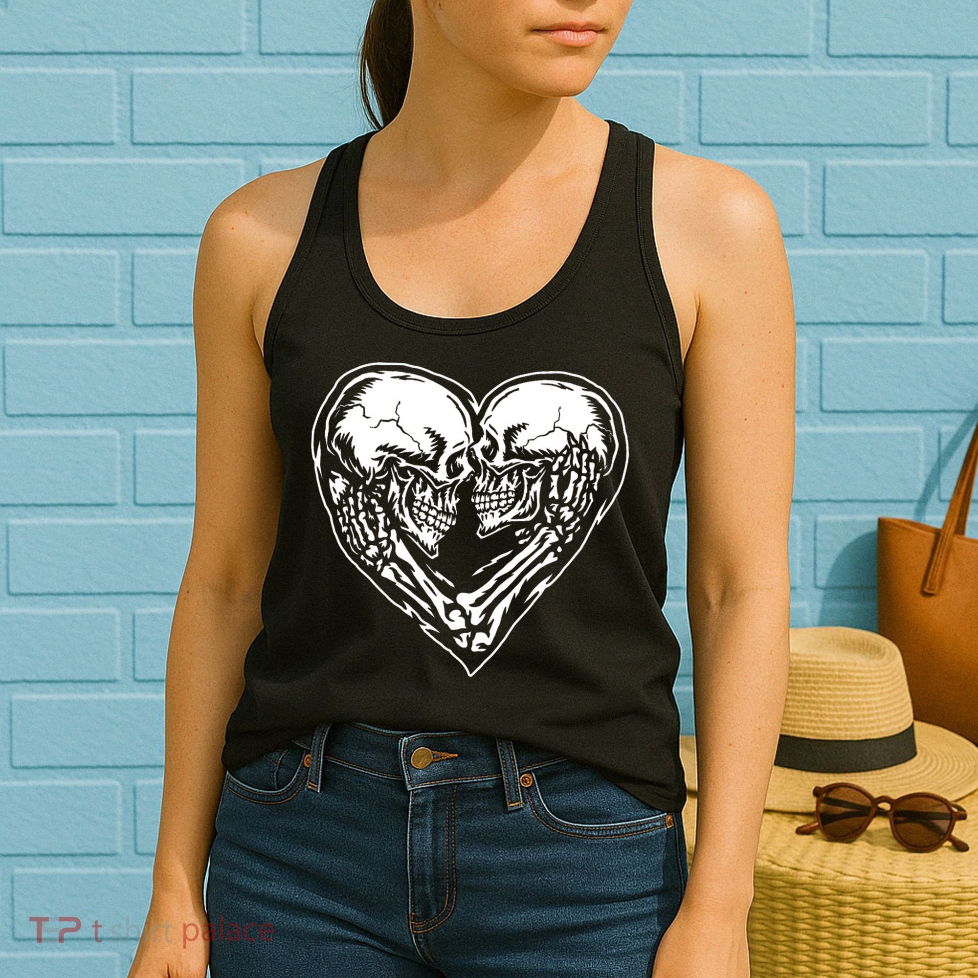 Skull Heart Love Women's Tank Top