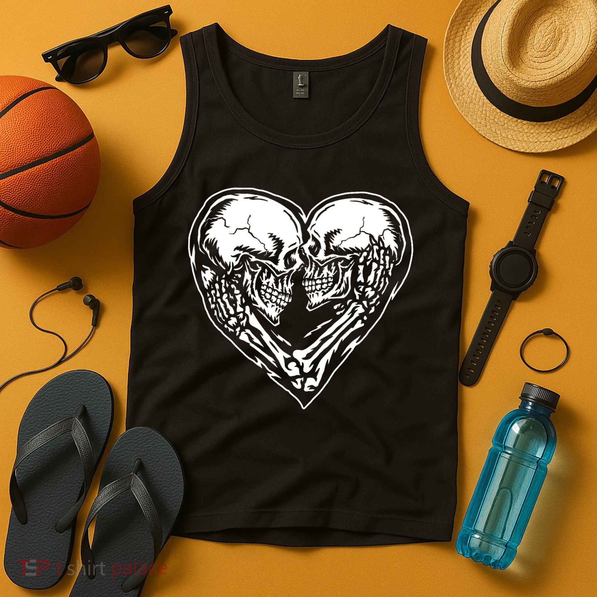 Skull Heart Love Tank Top