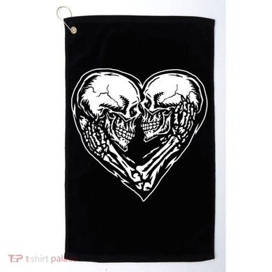 Skull Heart Love Golf Towel