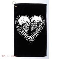 Skull Heart Love Golf Towel thumb 0
