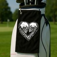 Skull Heart Love Golf Towel thumb 2