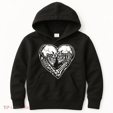 Skull Heart Love Kids Hoodie