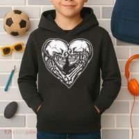 Skull Heart Love Kids Hoodie thumb 2