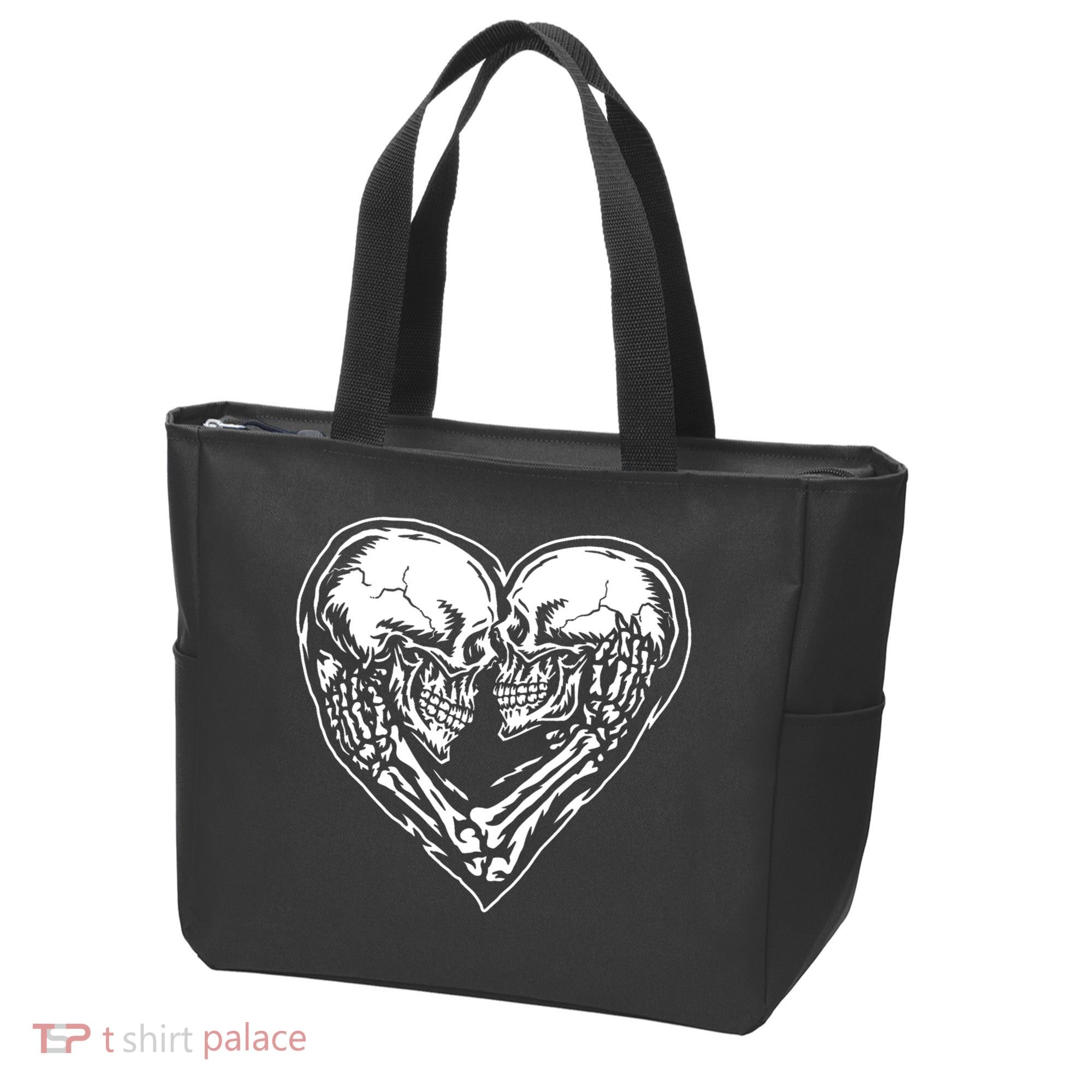 Skull Heart Love Tote Bag