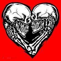 Skull Heart Love Santa Hat thumb 1