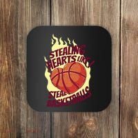 Stealing Hearts Like I Steal Basketballs Coaster thumb 0