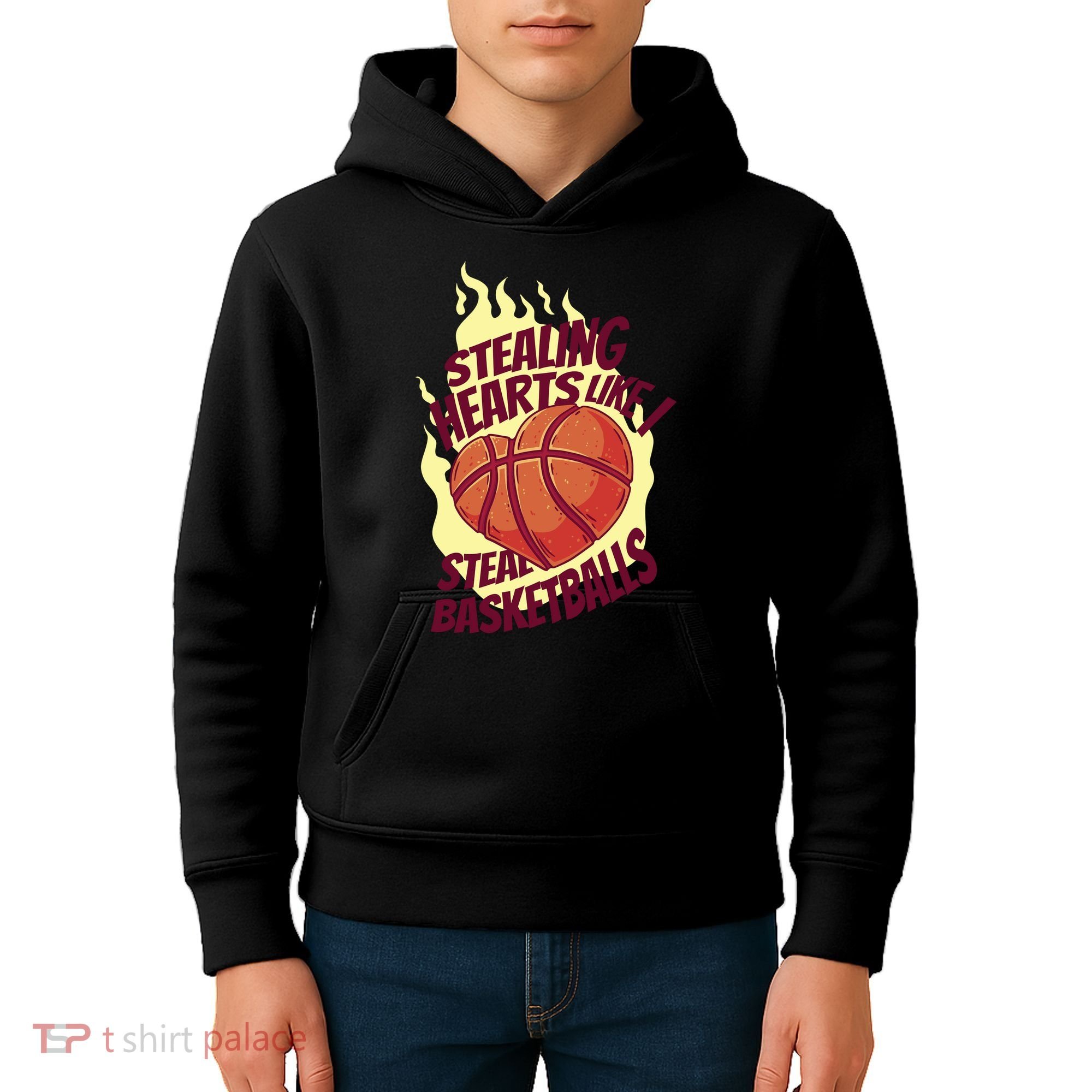 Stealing Hearts Like I Steal Basketballs Kids Hoodie