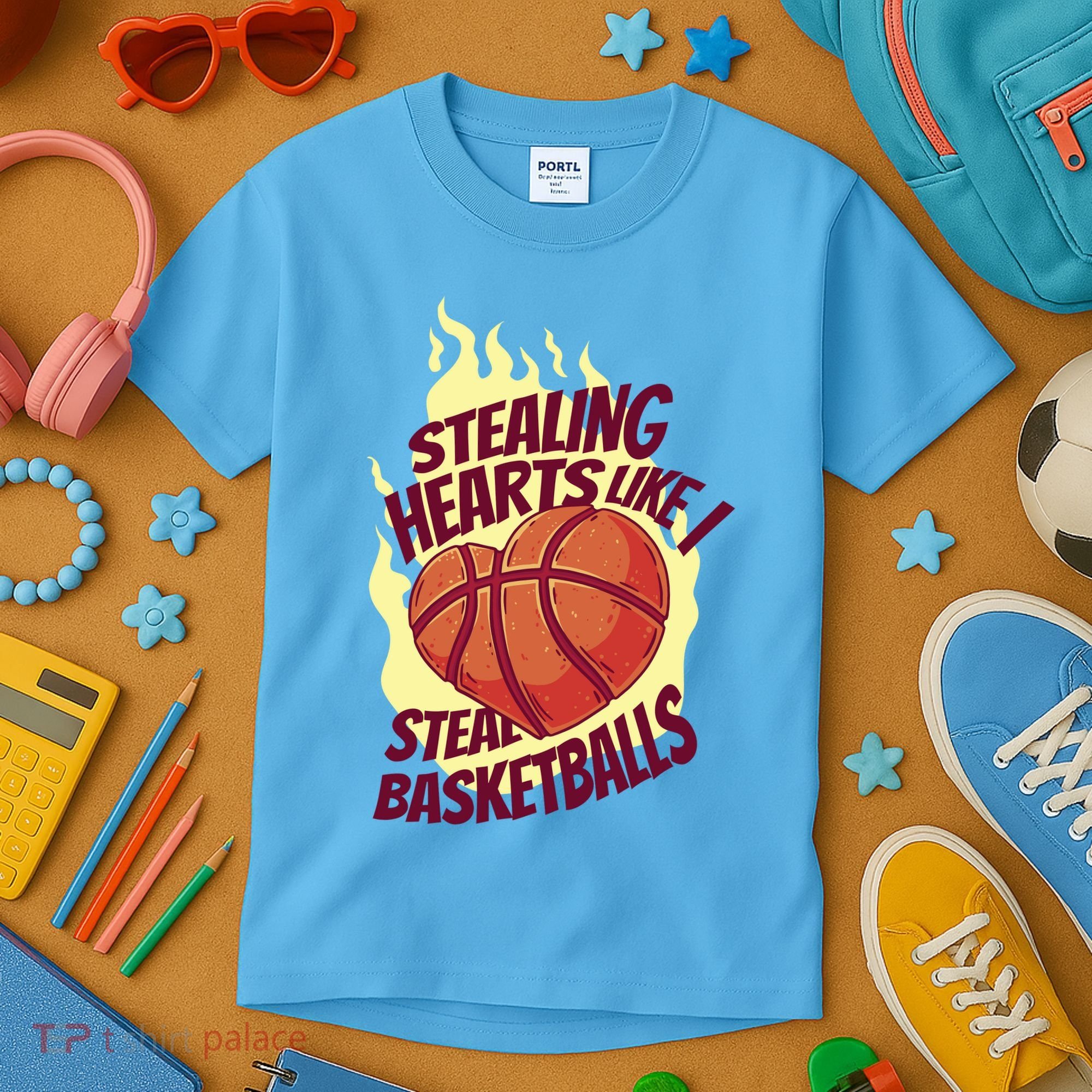 Stealing Hearts Like I Steal Basketballs Kids T-Shirt