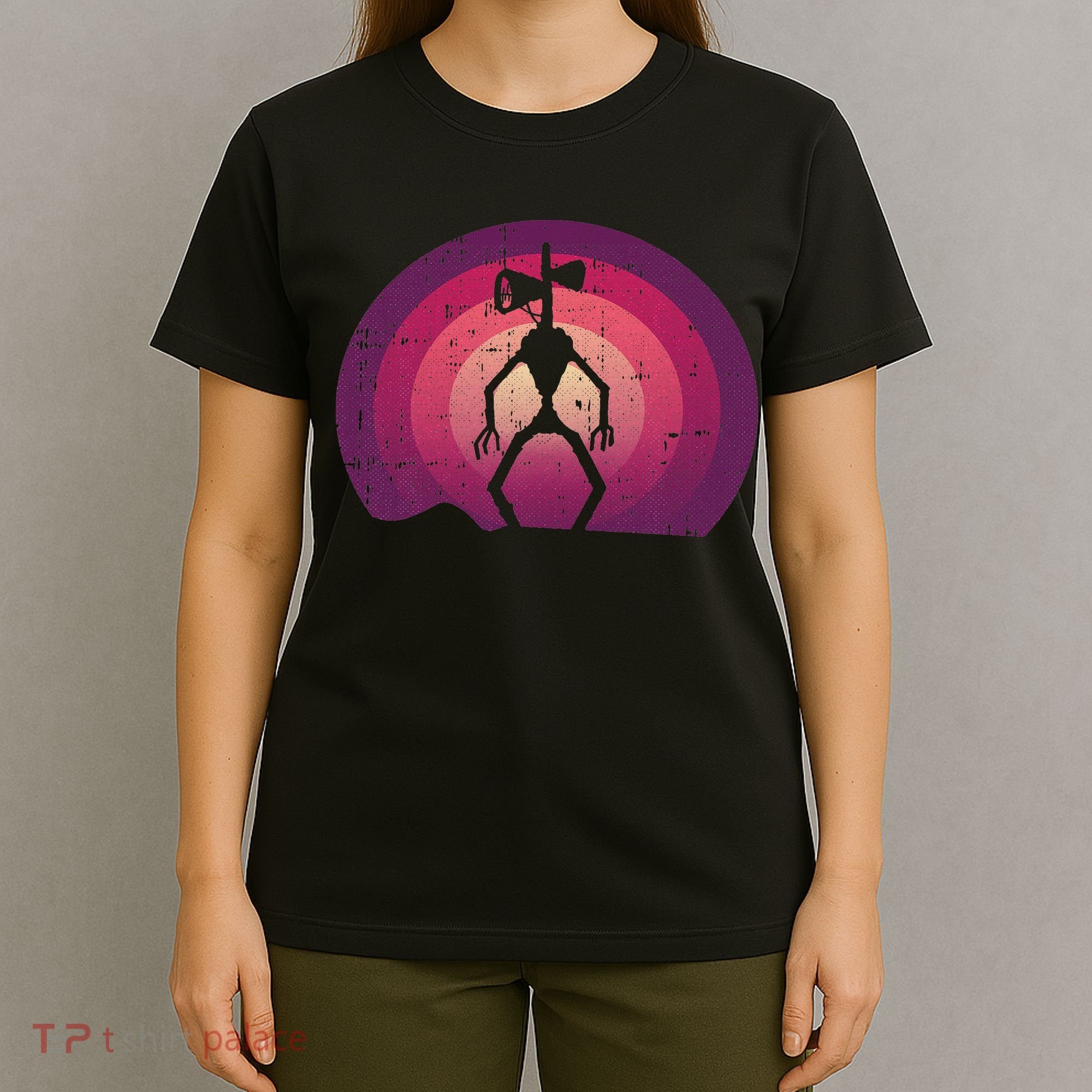 Siren Head Lazy Halloween Costume Retro Cryptid Creepy T-Shirt