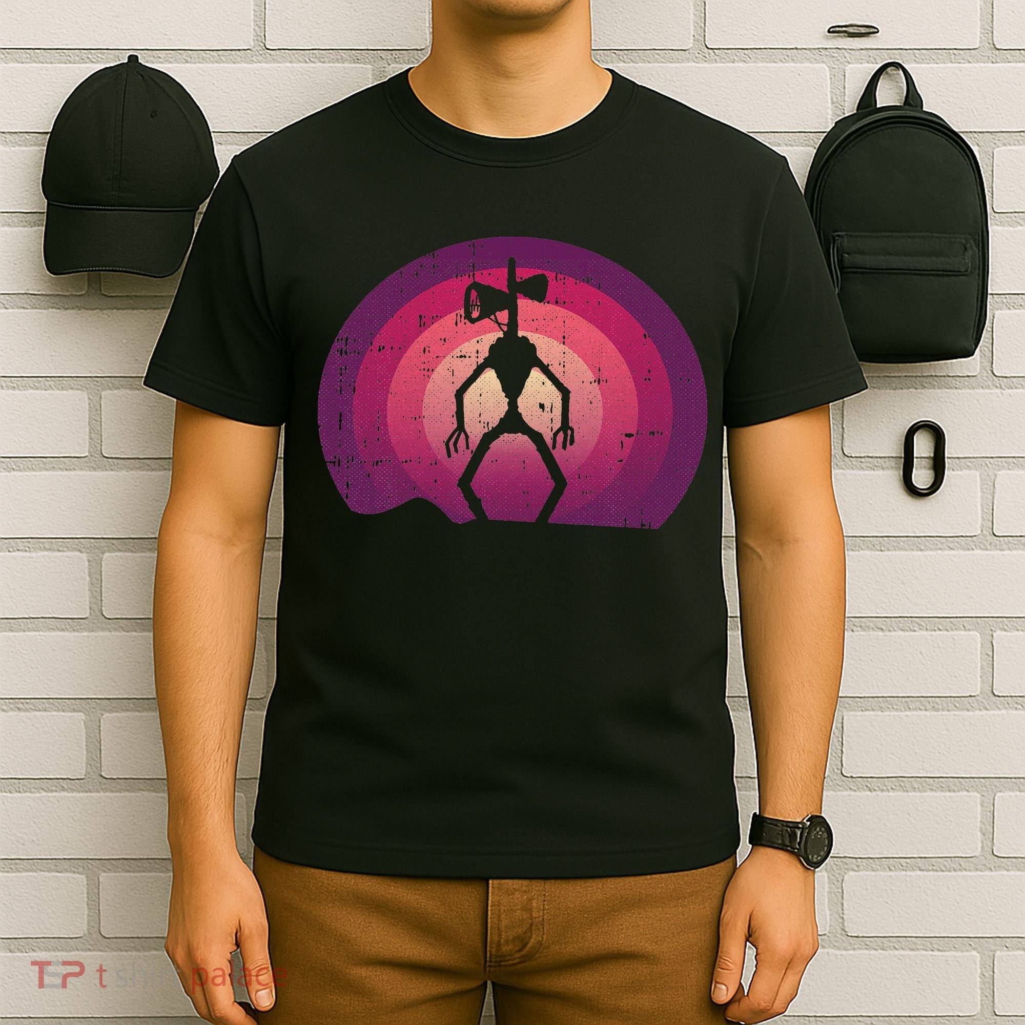Siren Head Lazy Halloween Costume Retro Cryptid Creepy T-Shirt