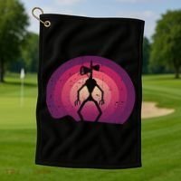 Siren Head Lazy Halloween Costume Retro Cryptid Creepy Golf Towel thumb 1