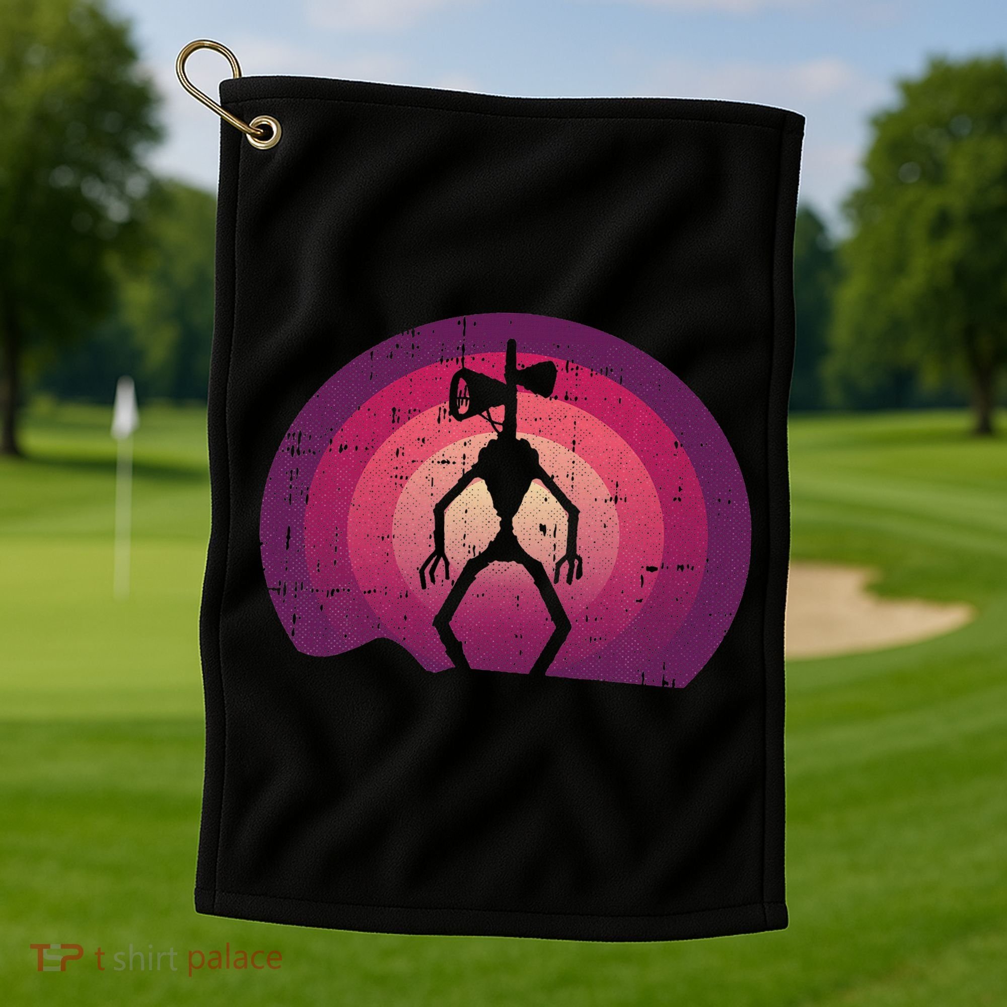 Siren Head Lazy Halloween Costume Retro Cryptid Creepy Golf Towel