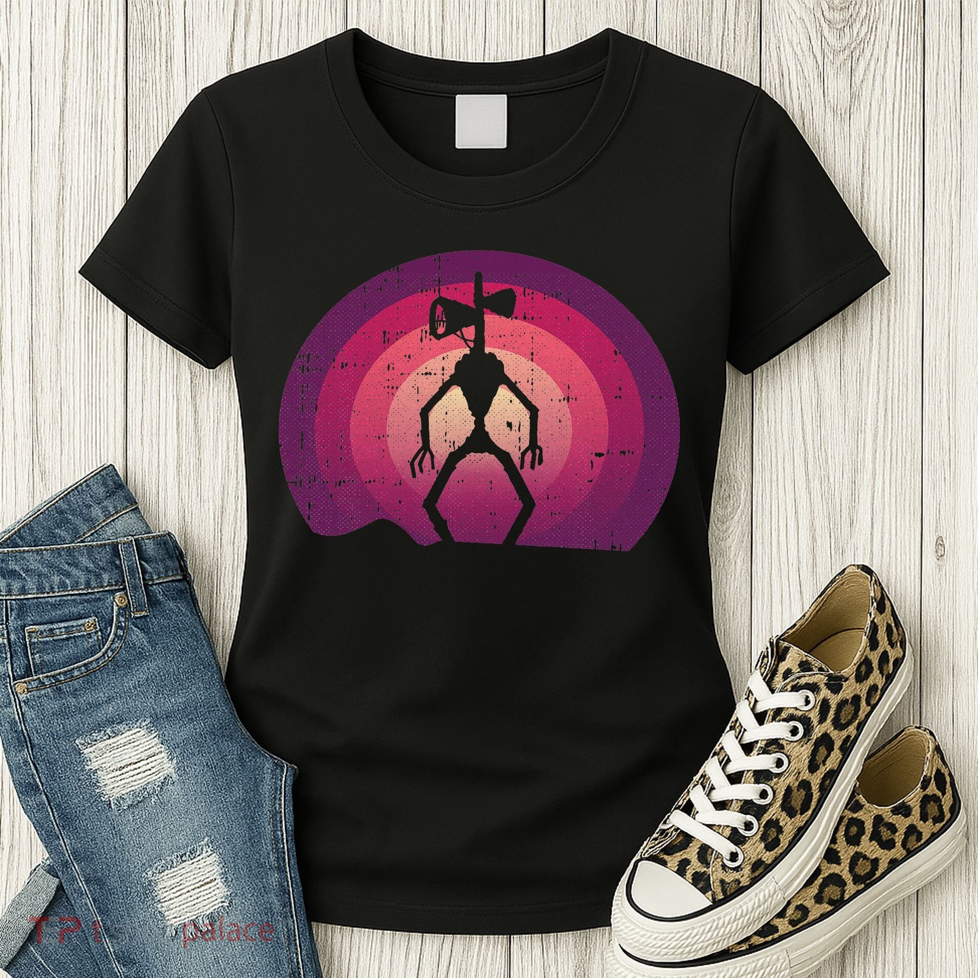 Siren Head Lazy Halloween Costume Retro Cryptid Creepy Women's T-Shirt