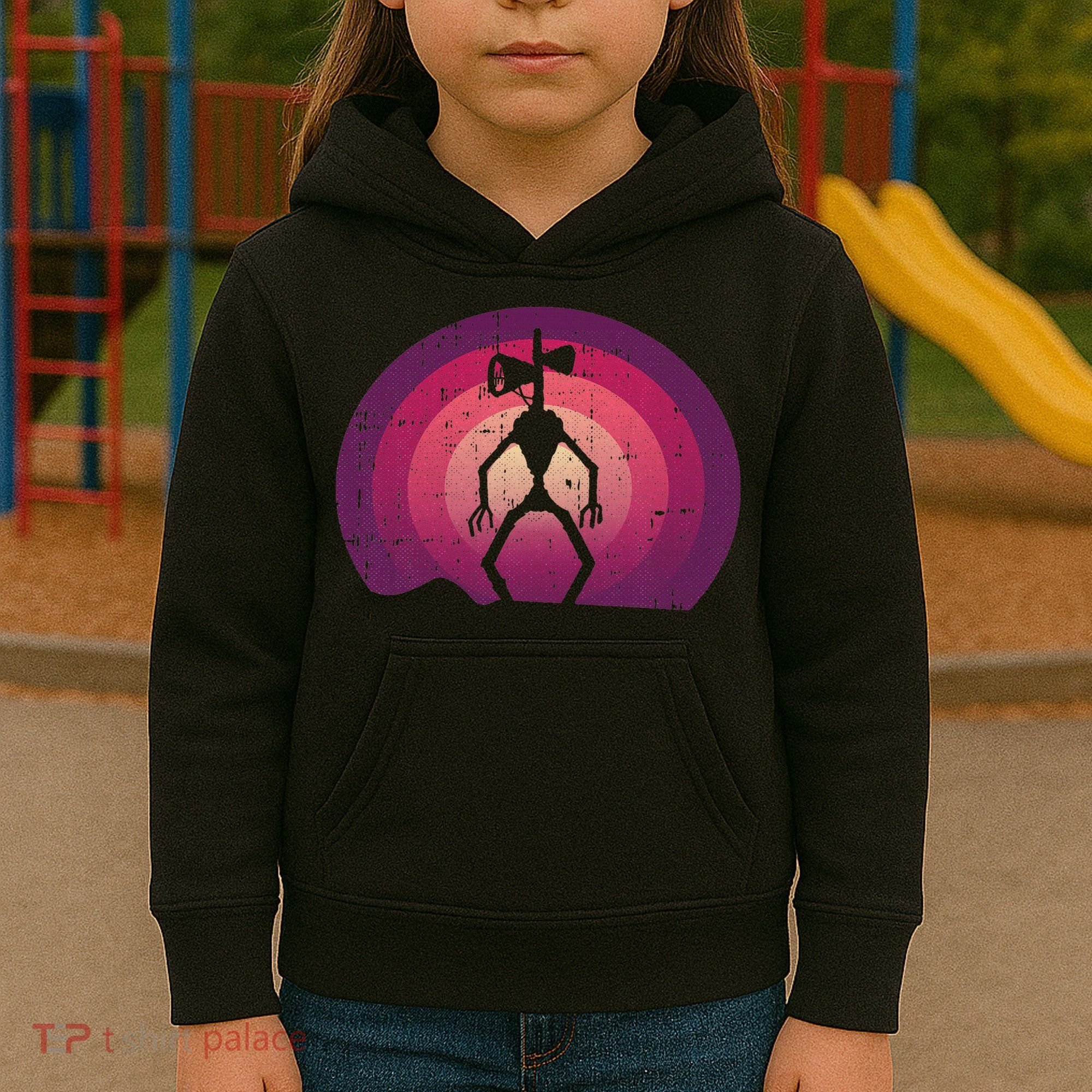 Siren Head Lazy Halloween Costume Retro Cryptid Creepy Kids Hoodie