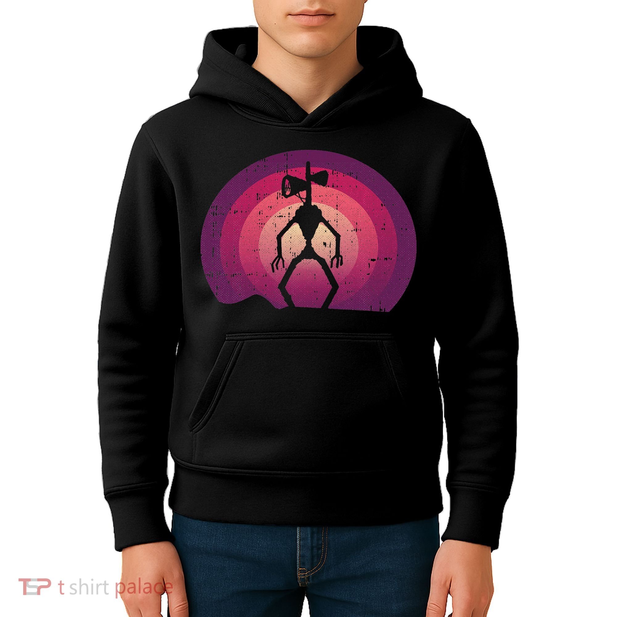 Siren Head Lazy Halloween Costume Retro Cryptid Creepy Kids Hoodie