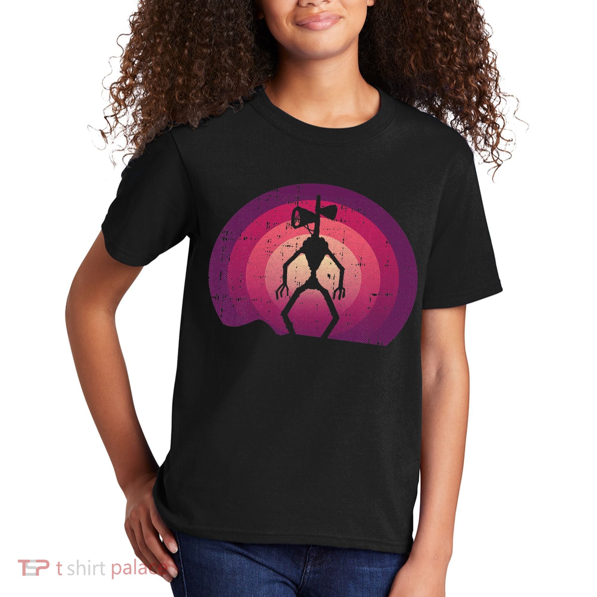 Siren Head Lazy Halloween Costume Retro Cryptid Creepy Kids T-Shirt