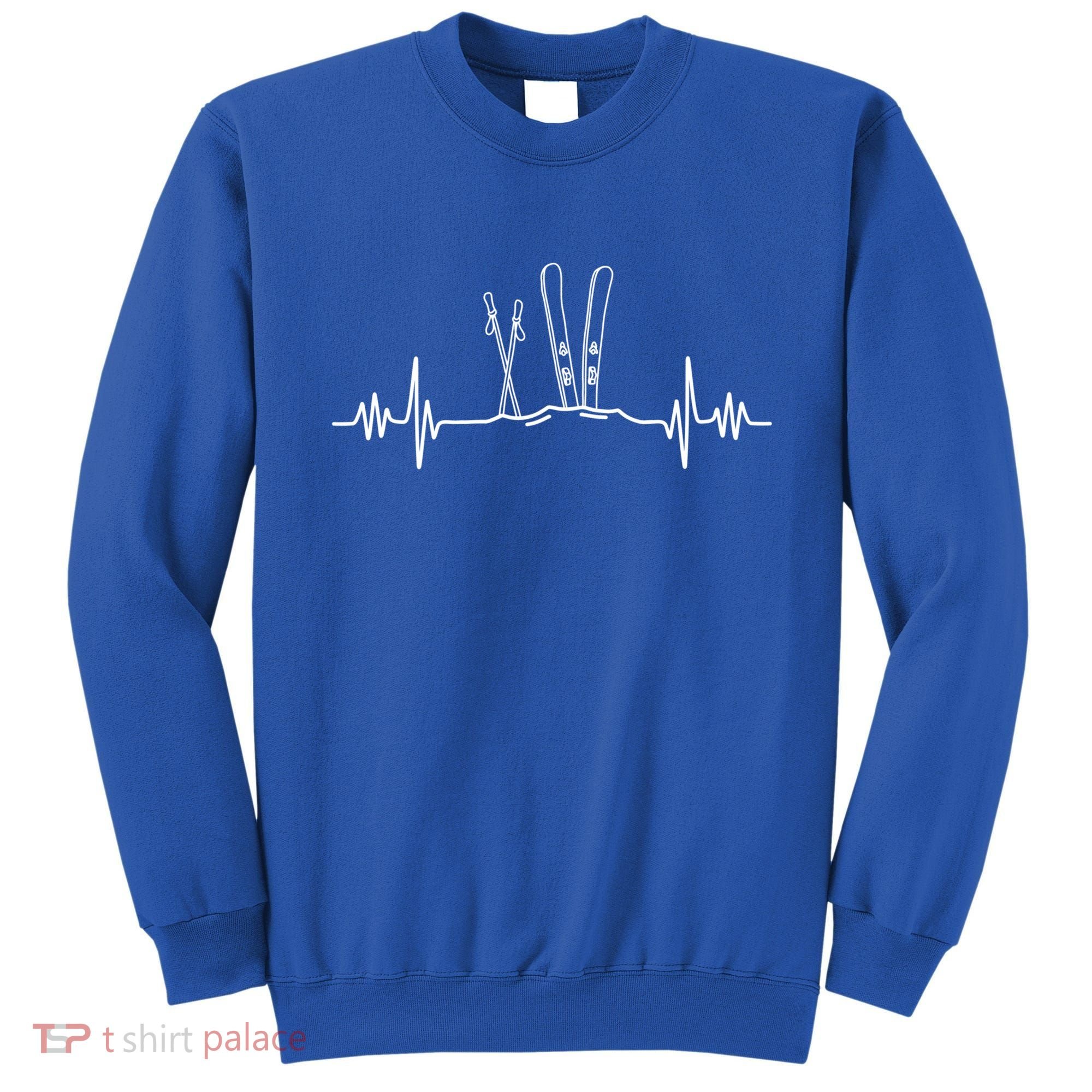 Skiing Heartbeat Mountain Ski Sport Skilife Alps Skier Great Gift Sweatshirt