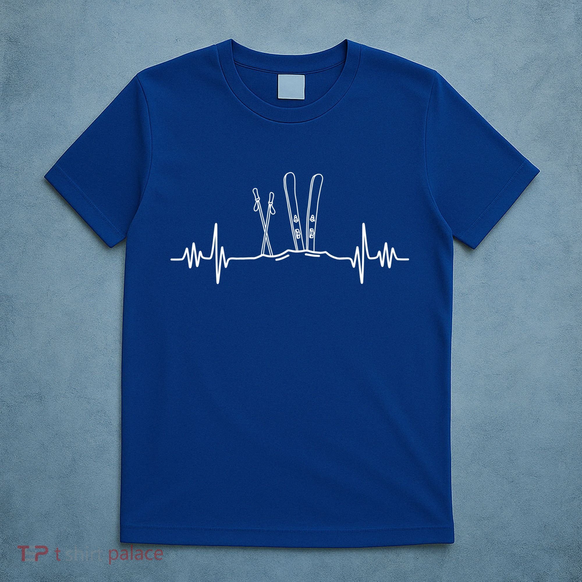 Skiing Heartbeat Mountain Ski Sport Skilife Alps Skier Great Gift T-Shirt