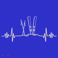 Skiing Heartbeat Mountain Ski Sport Skilife Alps Skier Great Gift T-Shirt thumb 7
