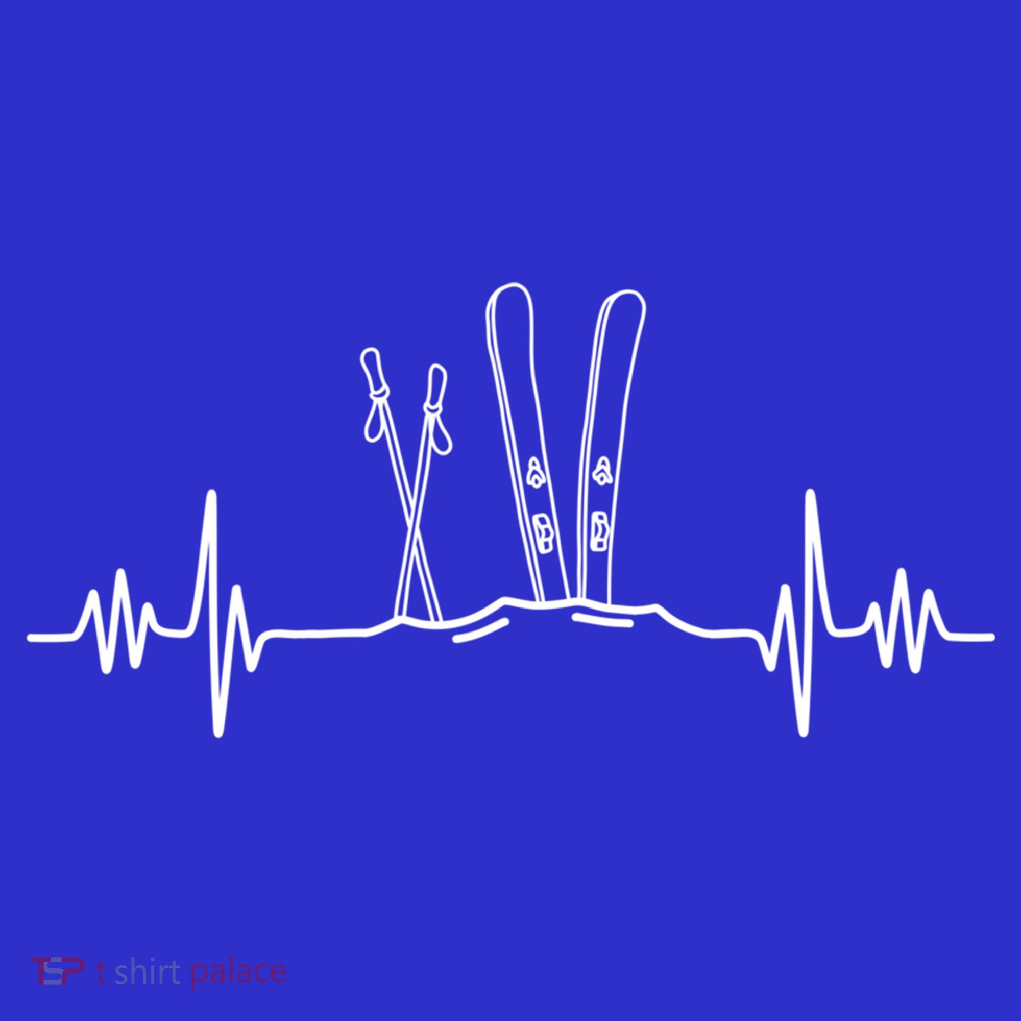 Skiing Heartbeat Mountain Ski Sport Skilife Alps Skier Great Gift T-Shirt