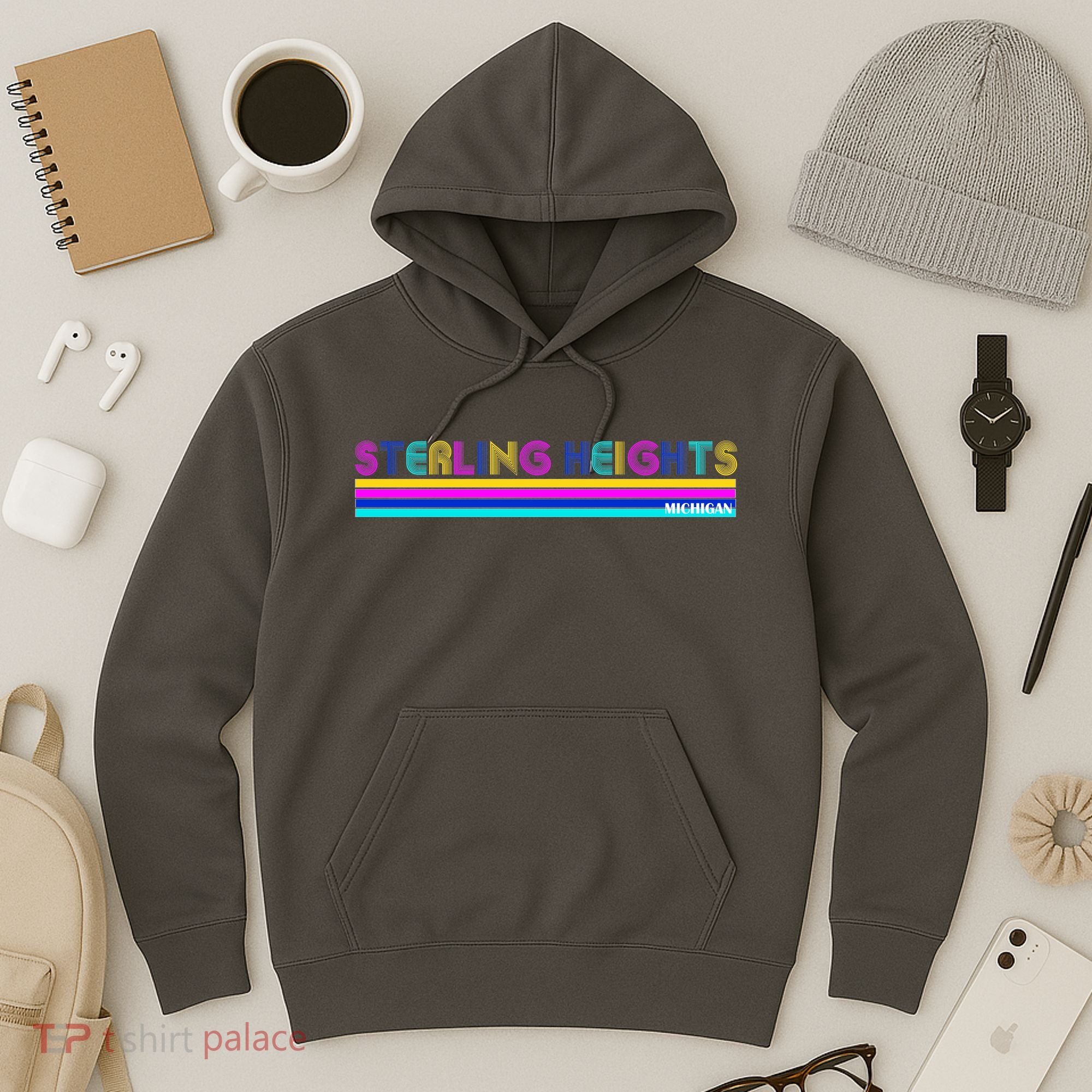 Sterling Heights Michigan Retro Hoodie