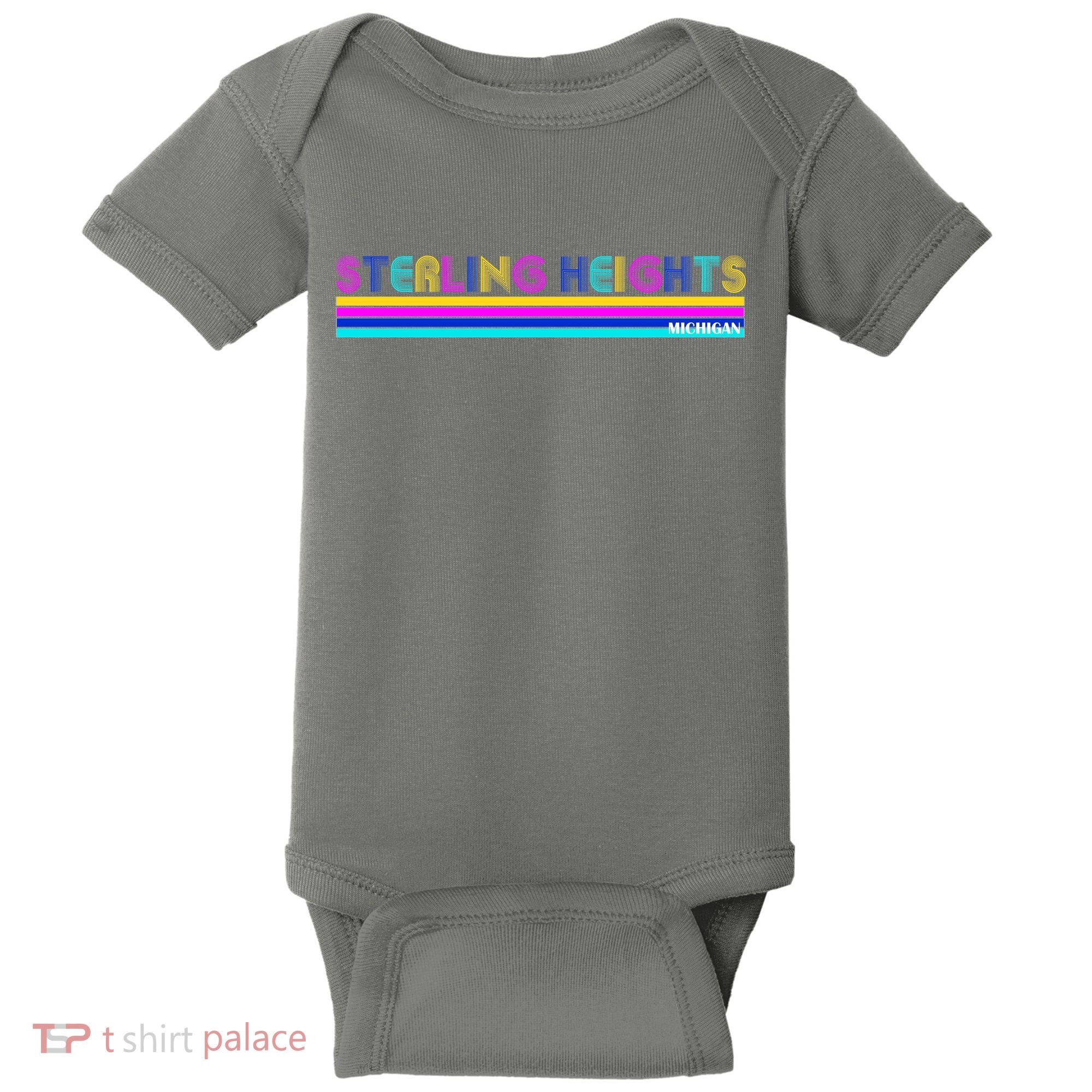 Sterling Heights Michigan Retro Baby Bodysuit
