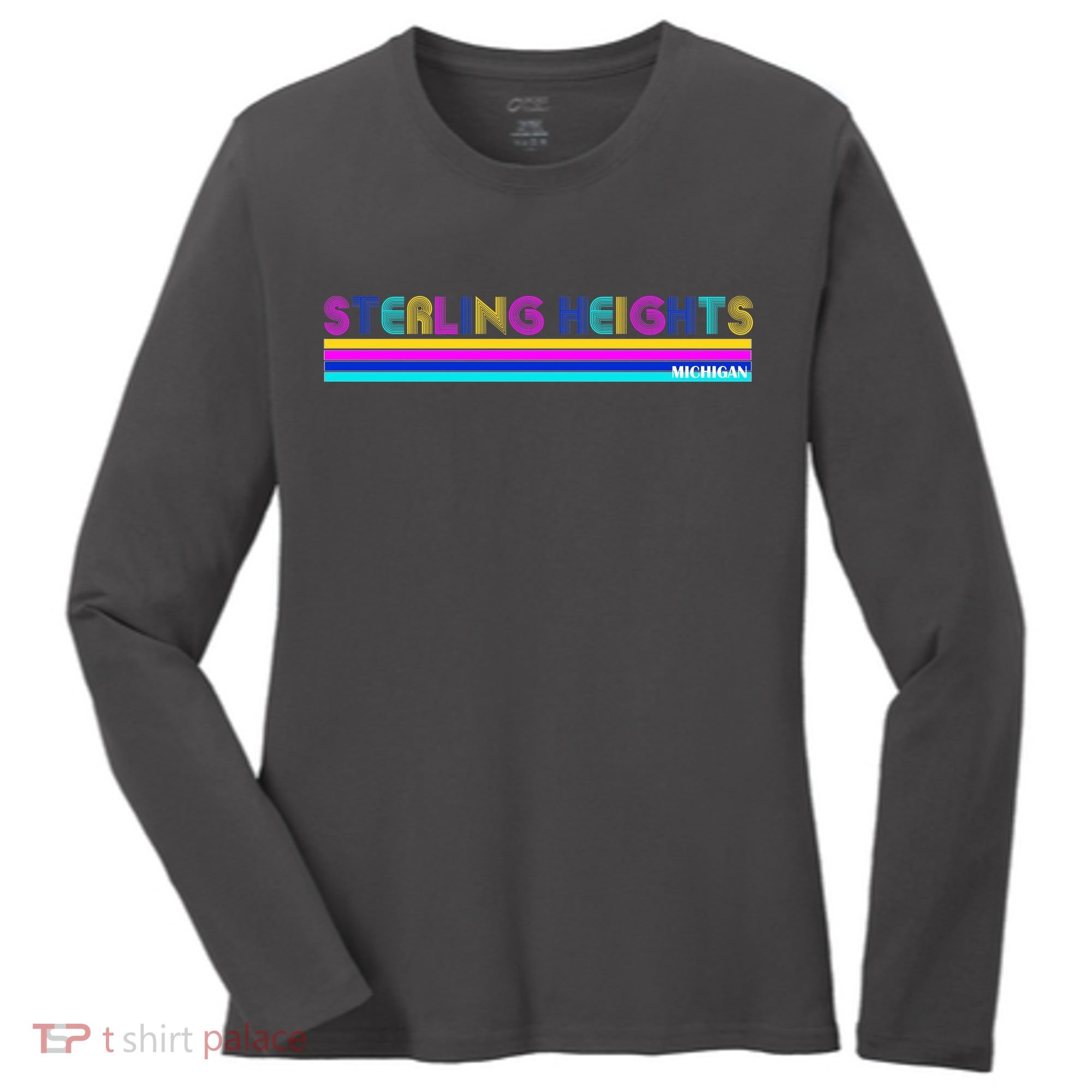 Sterling Heights Michigan Retro Women's Long Sleeve Shirt