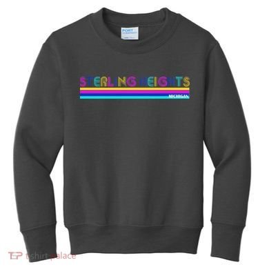 Sterling Heights Michigan Retro Kids Sweatshirt