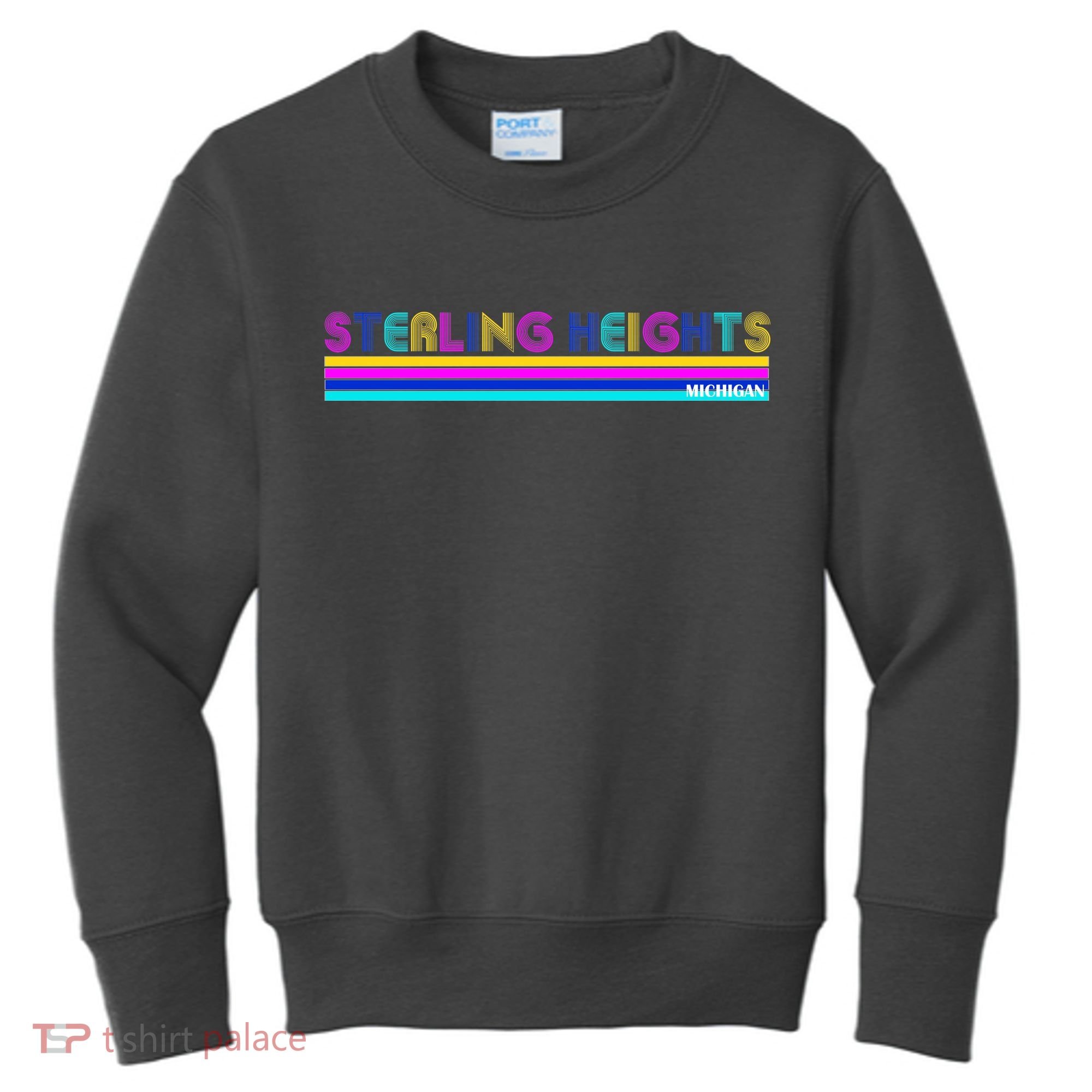 Sterling Heights Michigan Retro Kids Sweatshirt