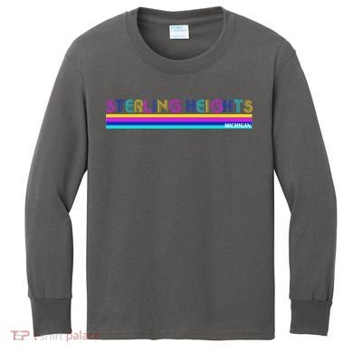 Sterling Heights Michigan Retro Kids Long Sleeve Shirt