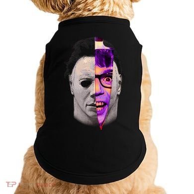 Scary Halloween Mask And Knife Doggie Tank