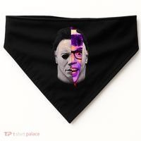 Scary Halloween Mask And Knife USA-Made Doggie Bandana thumb 0