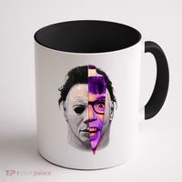 Scary Halloween Mask And Knife Coffee Mug thumb 1