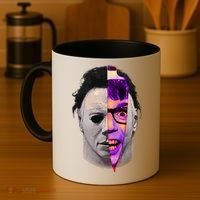 Scary Halloween Mask And Knife Coffee Mug thumb 4