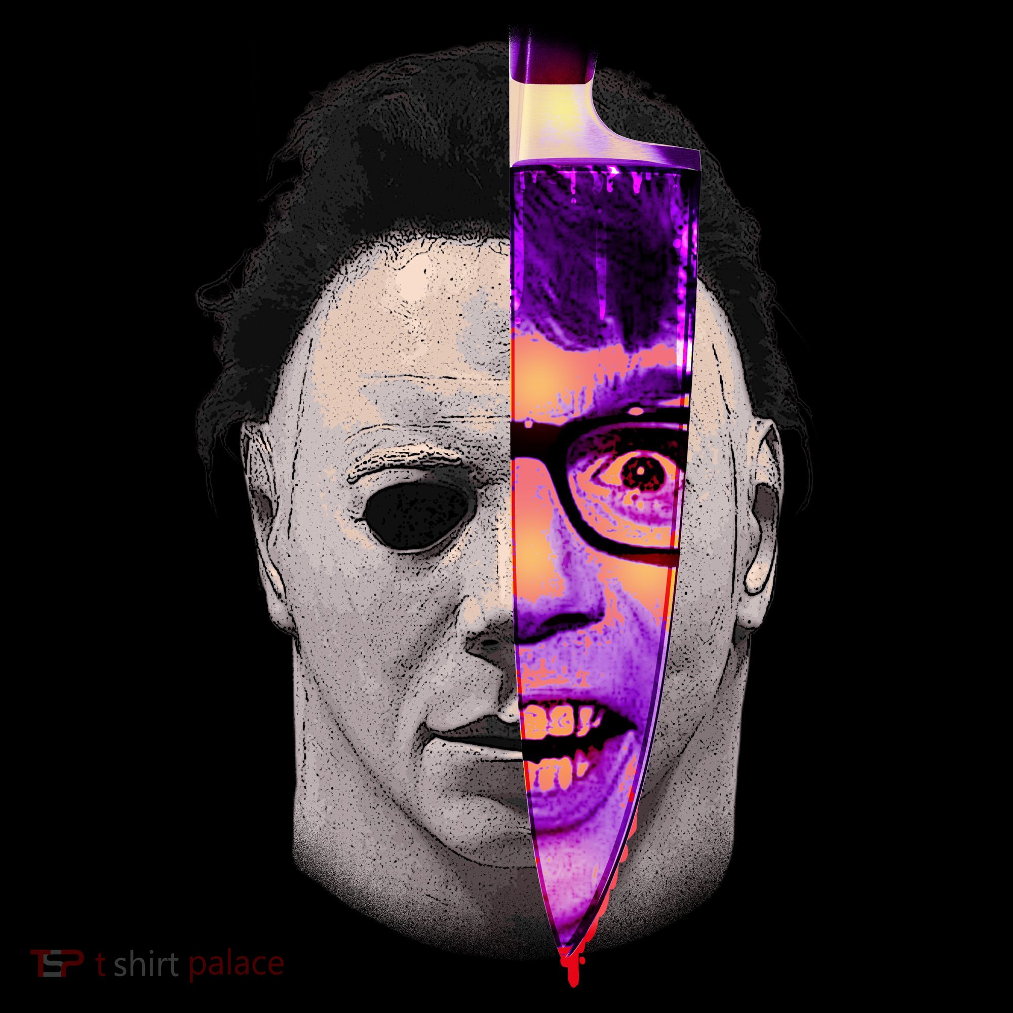 Scary Halloween Mask And Knife Ornament