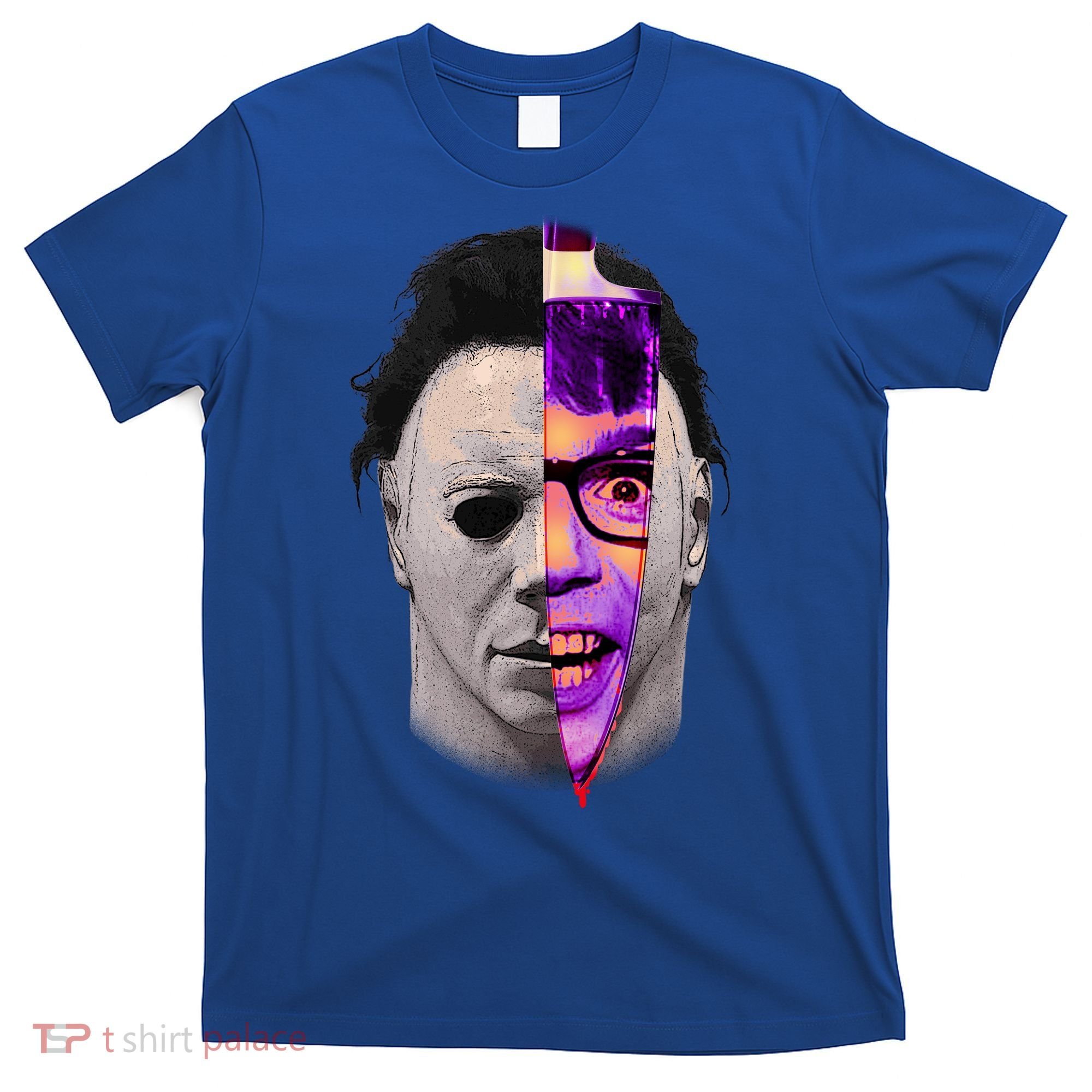 Scary Halloween Mask And Knife T-Shirt