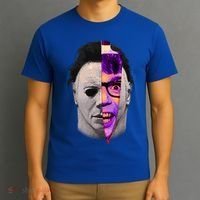 Scary Halloween Mask And Knife T-Shirt thumb 3