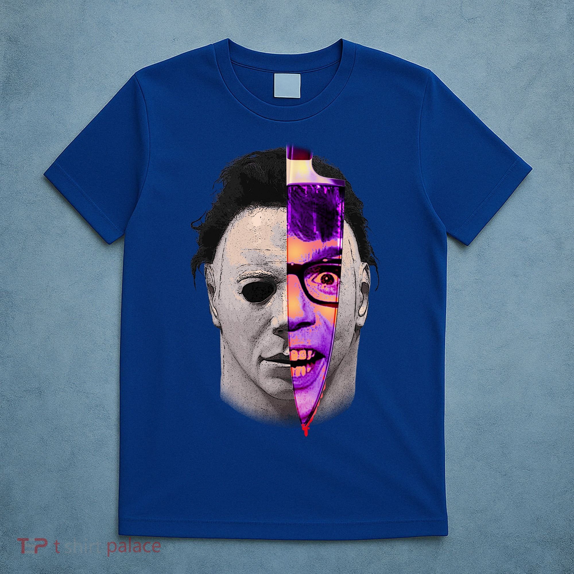 Scary Halloween Mask And Knife T-Shirt