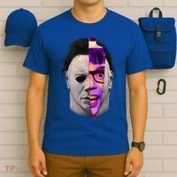 Scary Halloween Mask And Knife T-Shirt thumb 6