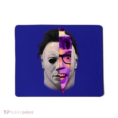 Scary Halloween Mask And Knife Mousepad