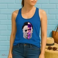 Scary Halloween Mask And Knife Women's Tank Top thumb 2