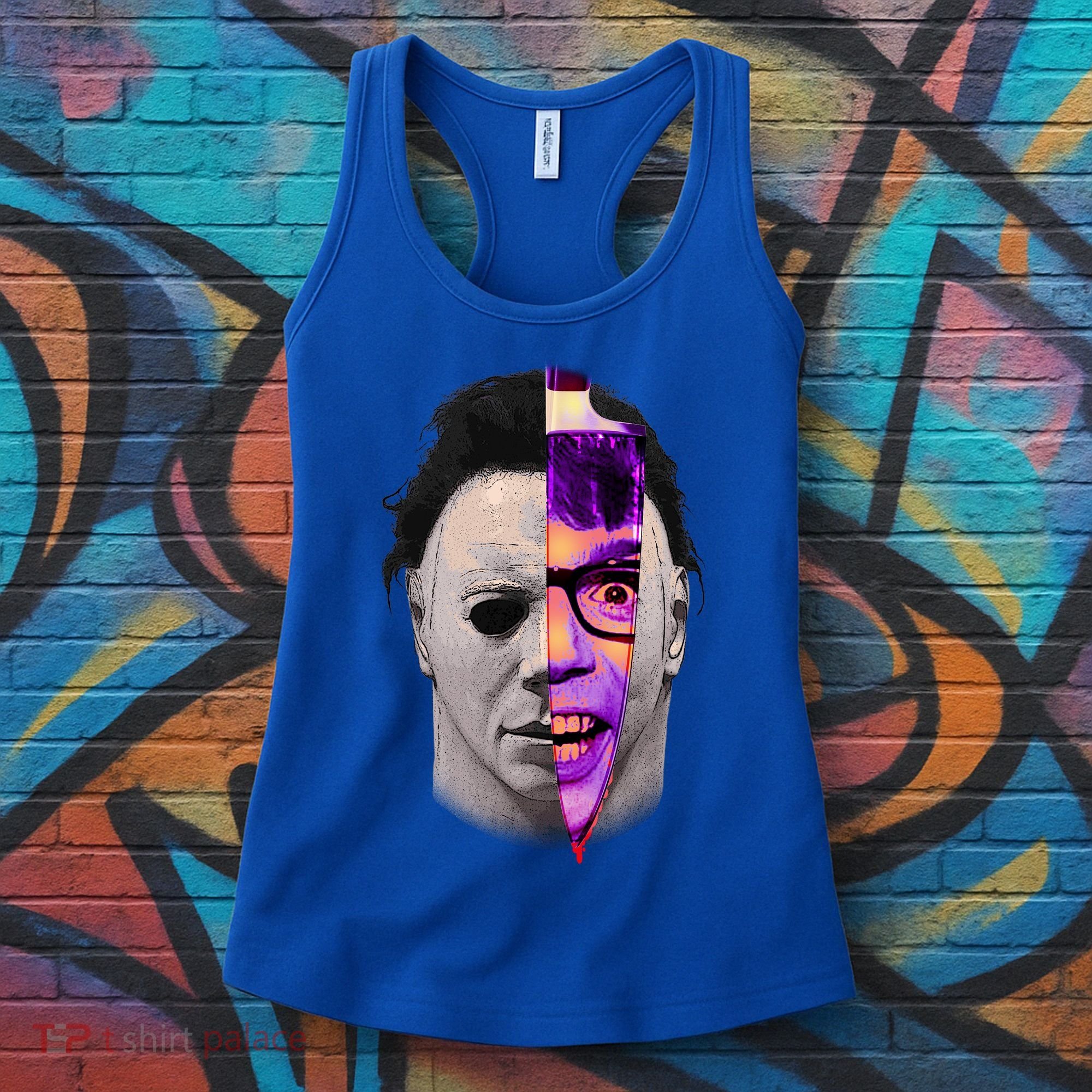 Scary Halloween Mask And Knife Women's Tank Top