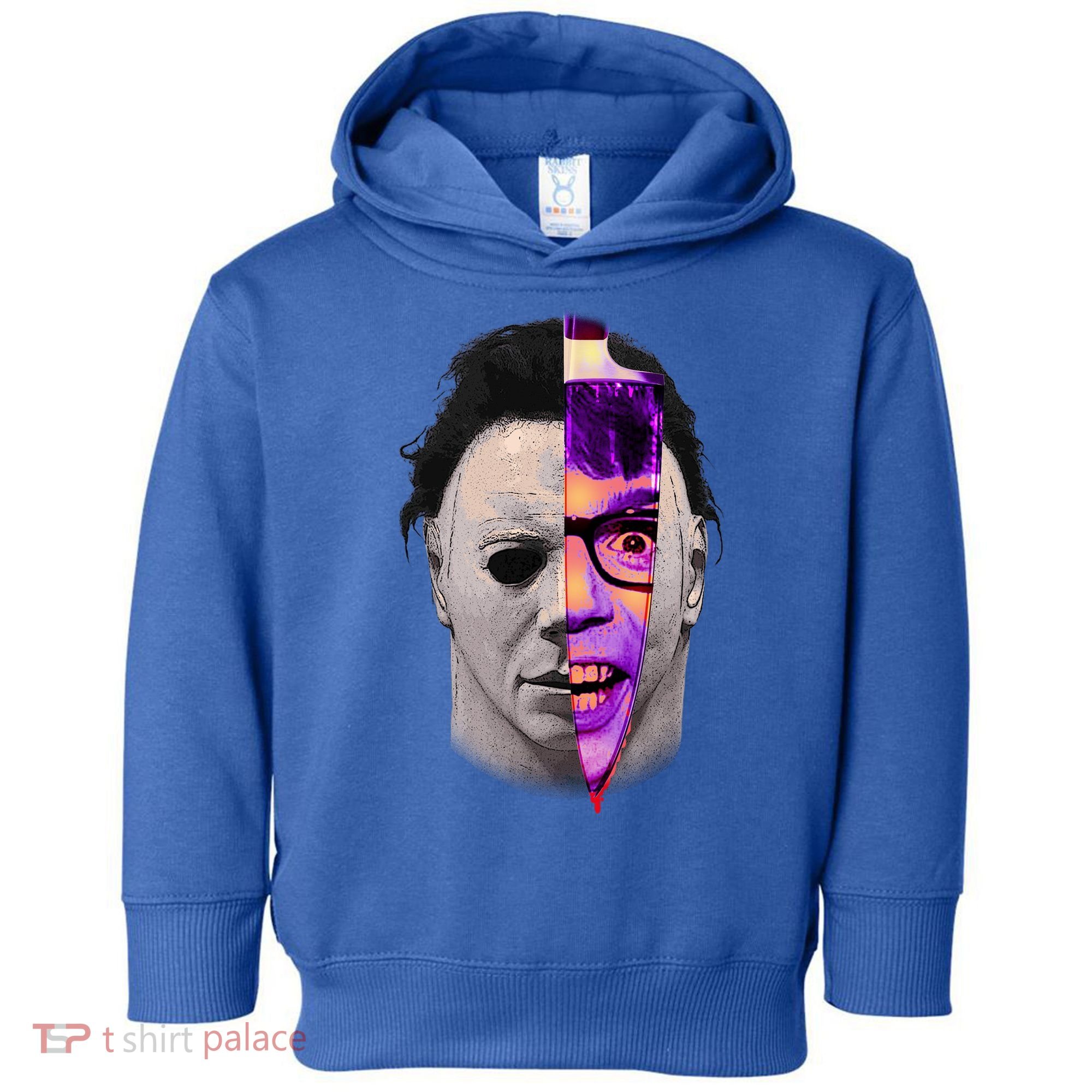 Scary Halloween Mask And Knife Toddler Hoodie