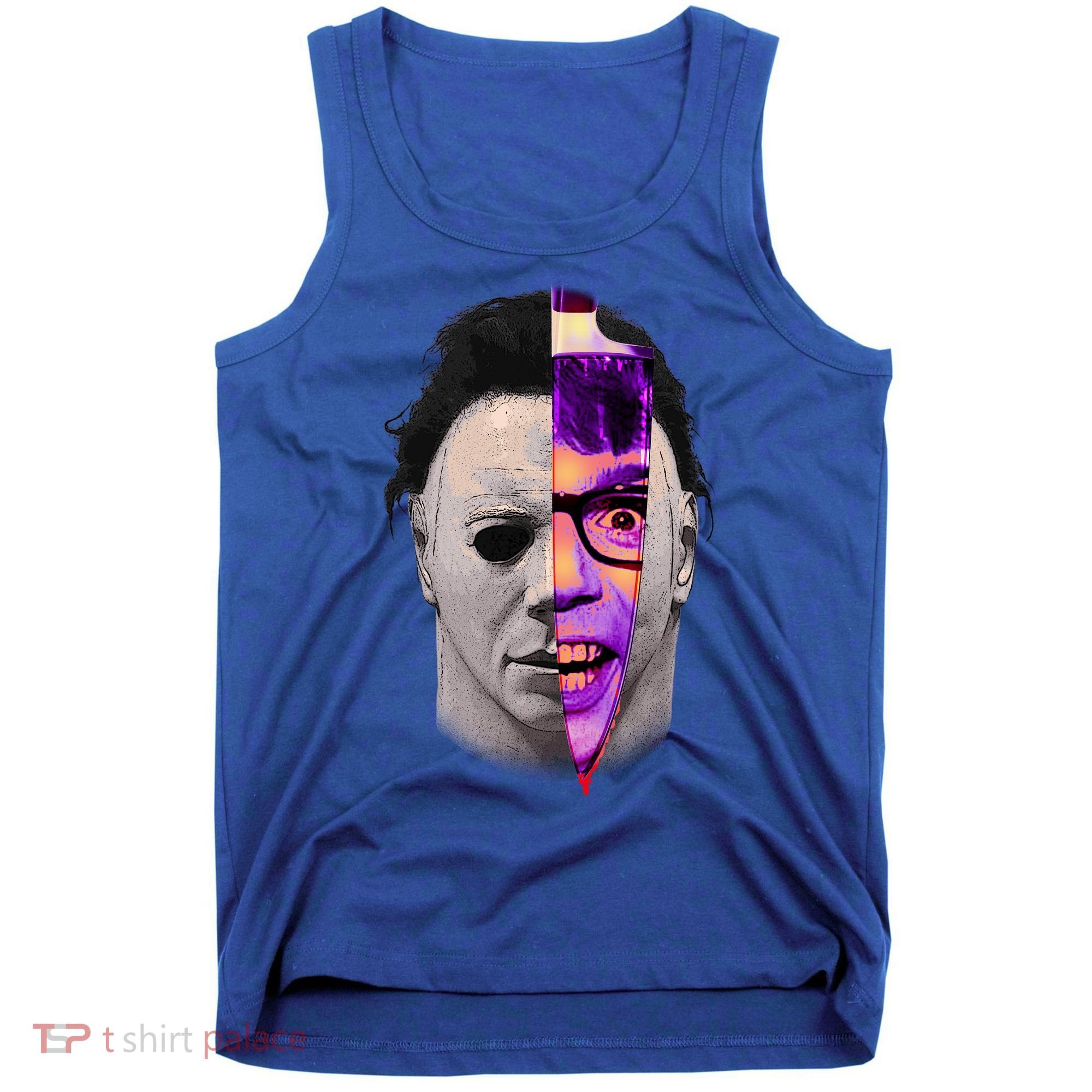 Scary Halloween Mask And Knife Tank Top